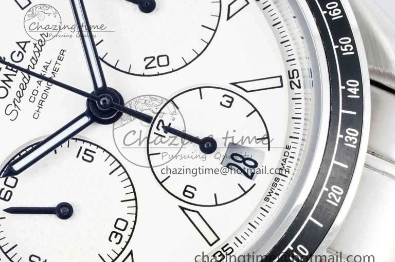 0130 Speedmaster Racing Master SS HKF Best Edition White Dial on SS Bracelet A Premium 7809